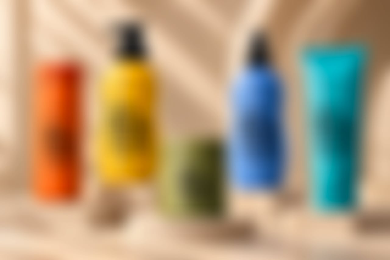 The five, staged and softly out of focus